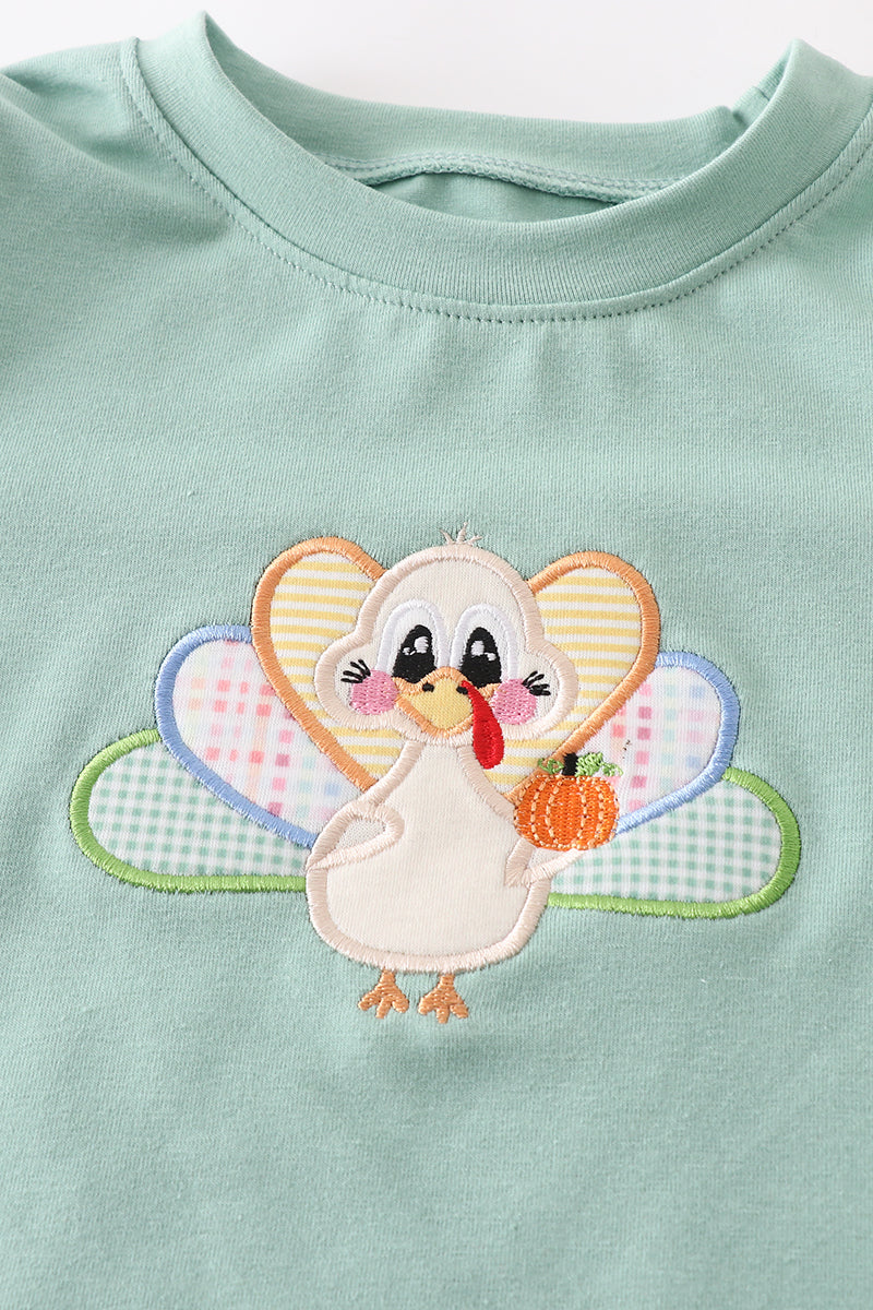 Green Striped Turkey Boy Set