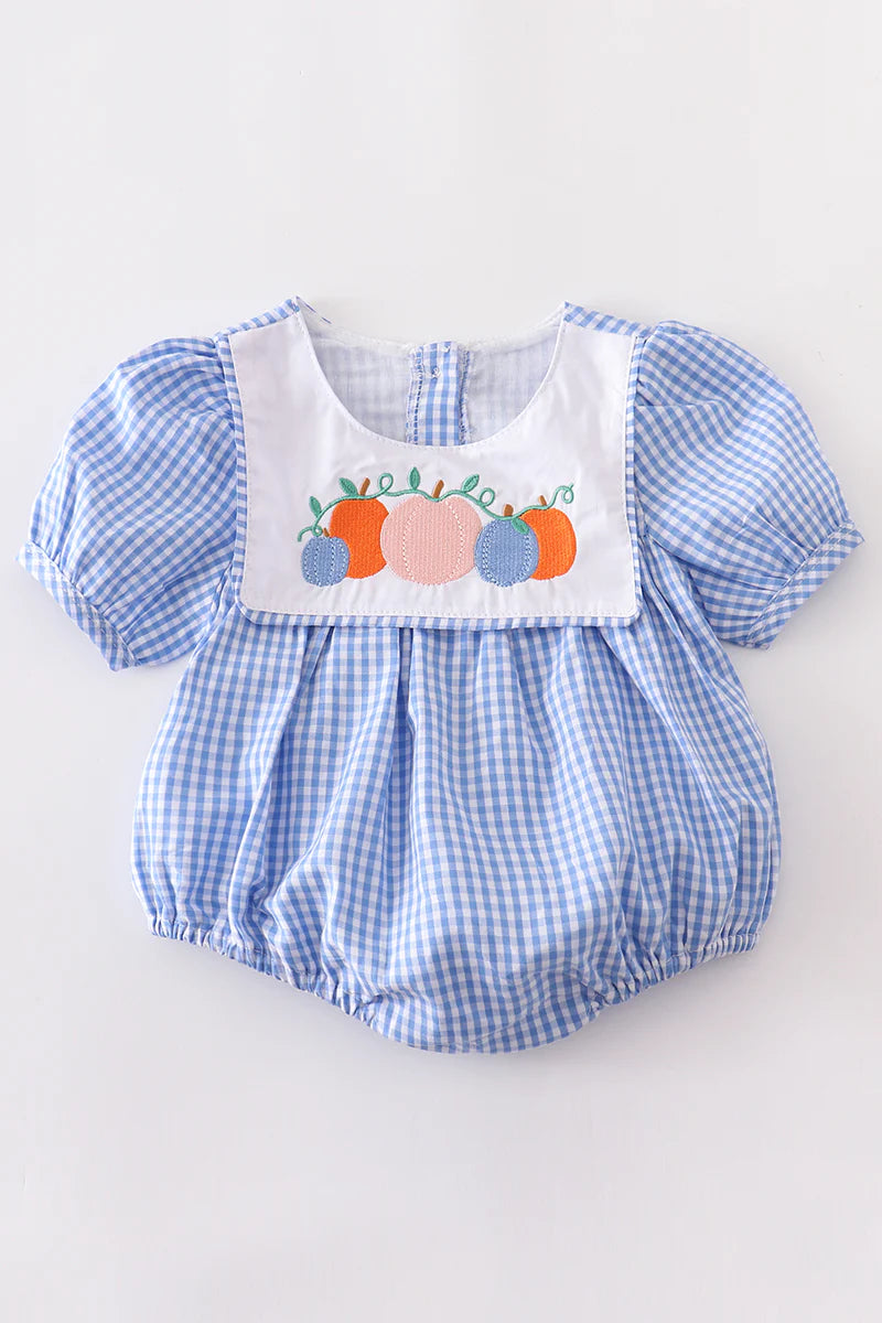 Pumpkin Embroidered Girl Bubble