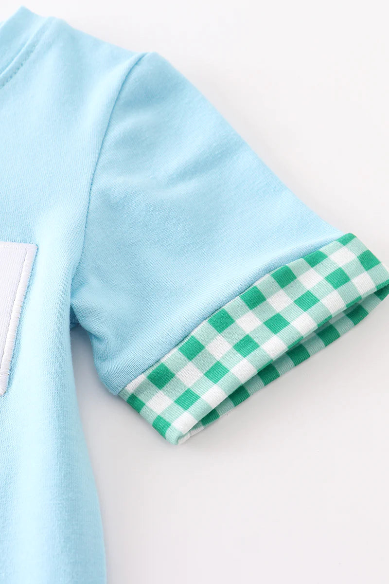 Stripe Duck Embroidered Boy Romper
