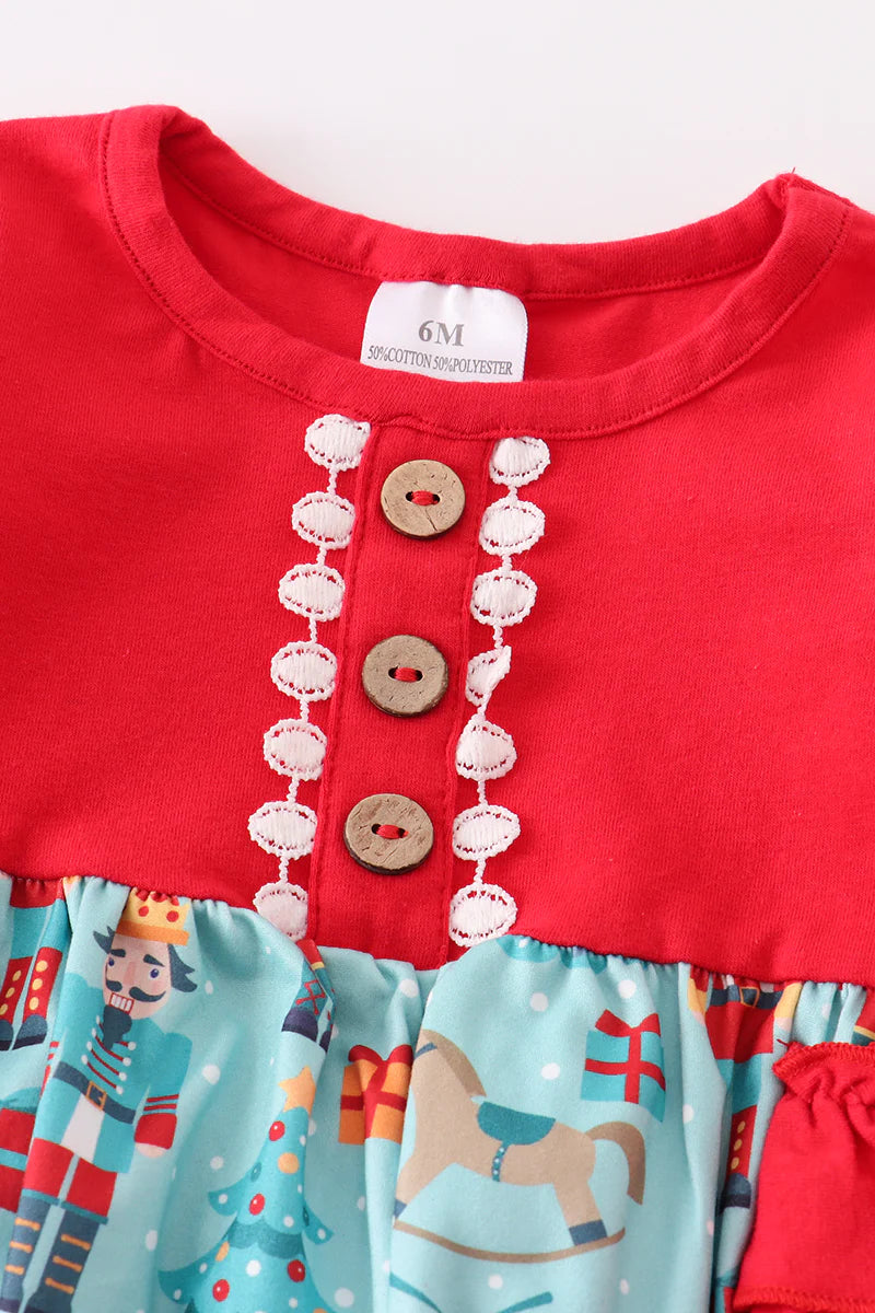 Christmas Nutcracker Ruffle Romper