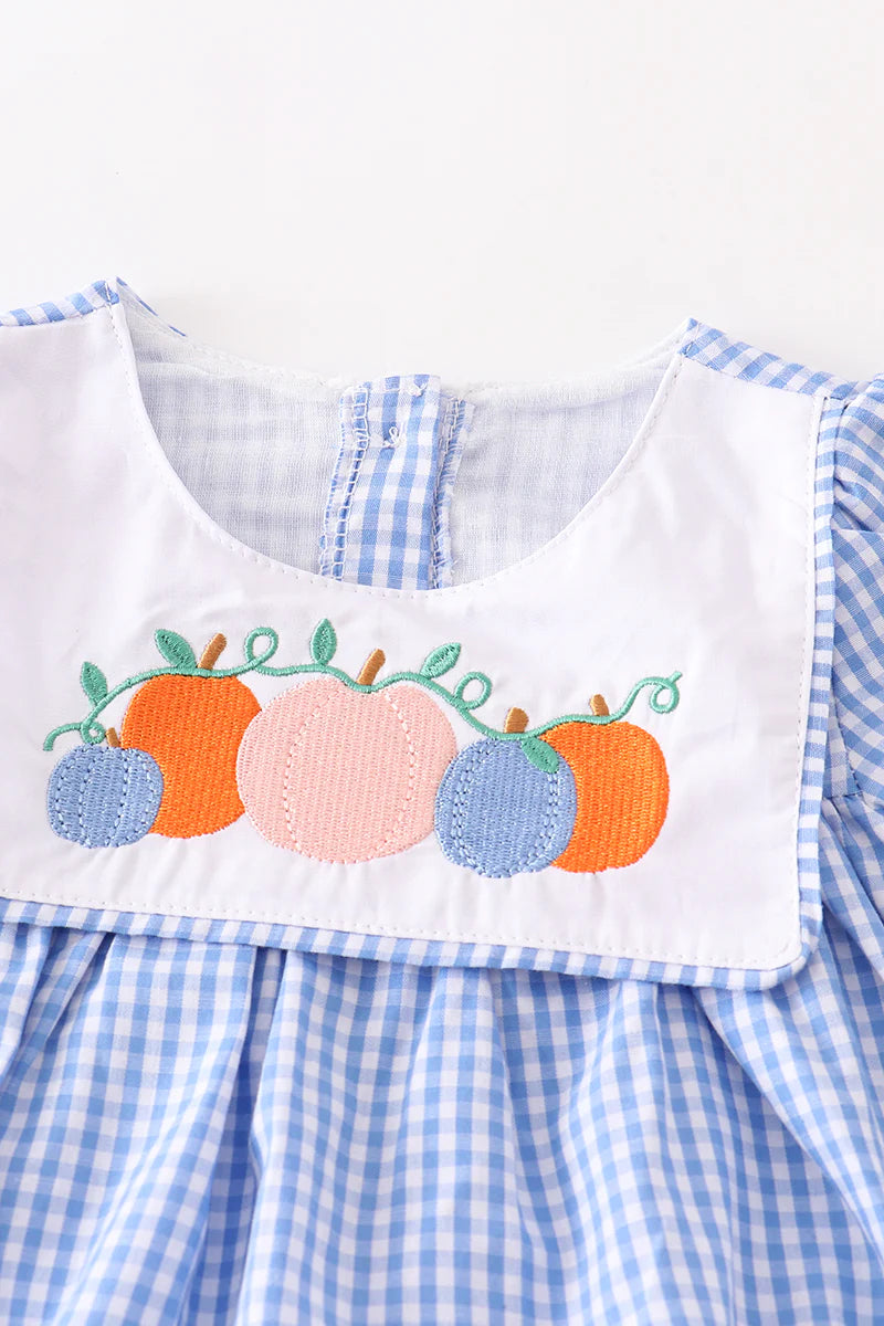 Pumpkin Embroidered Girl Bubble