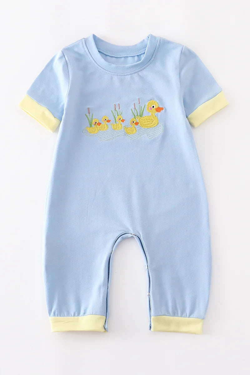 Duck Embroidery Boy Romper