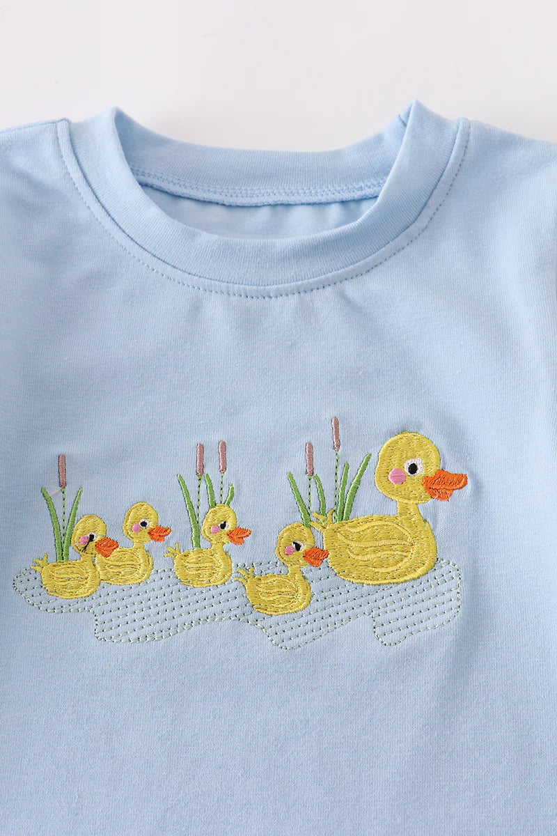 Duck Embroidery Boy Romper