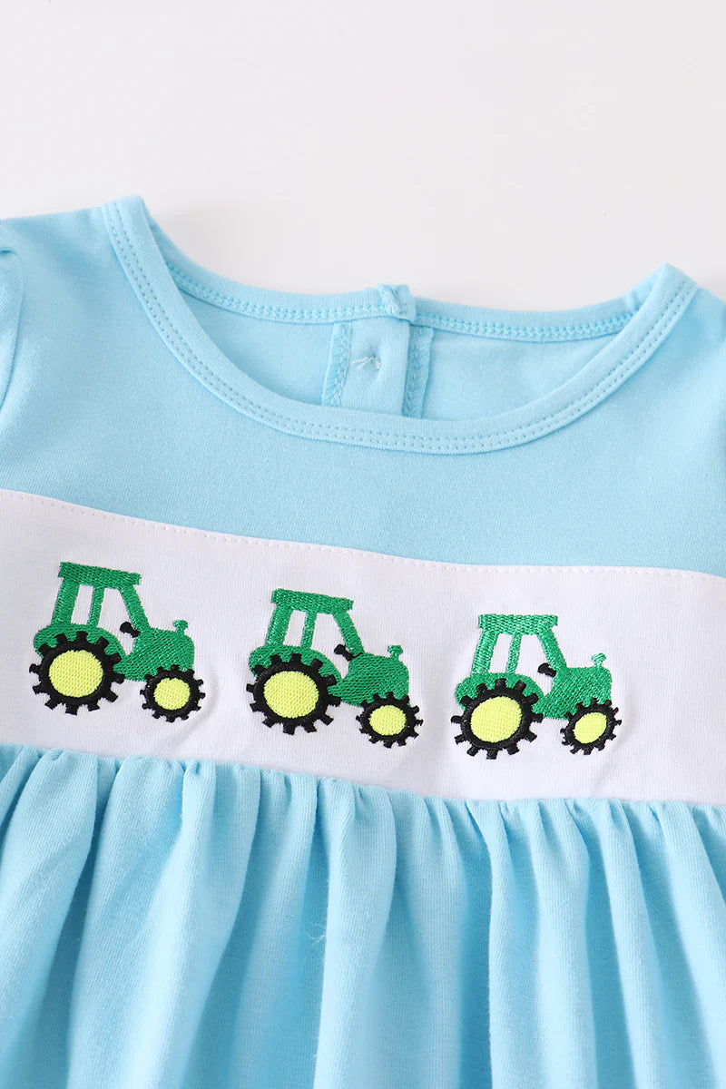 Tractor Embroidery Girl Set