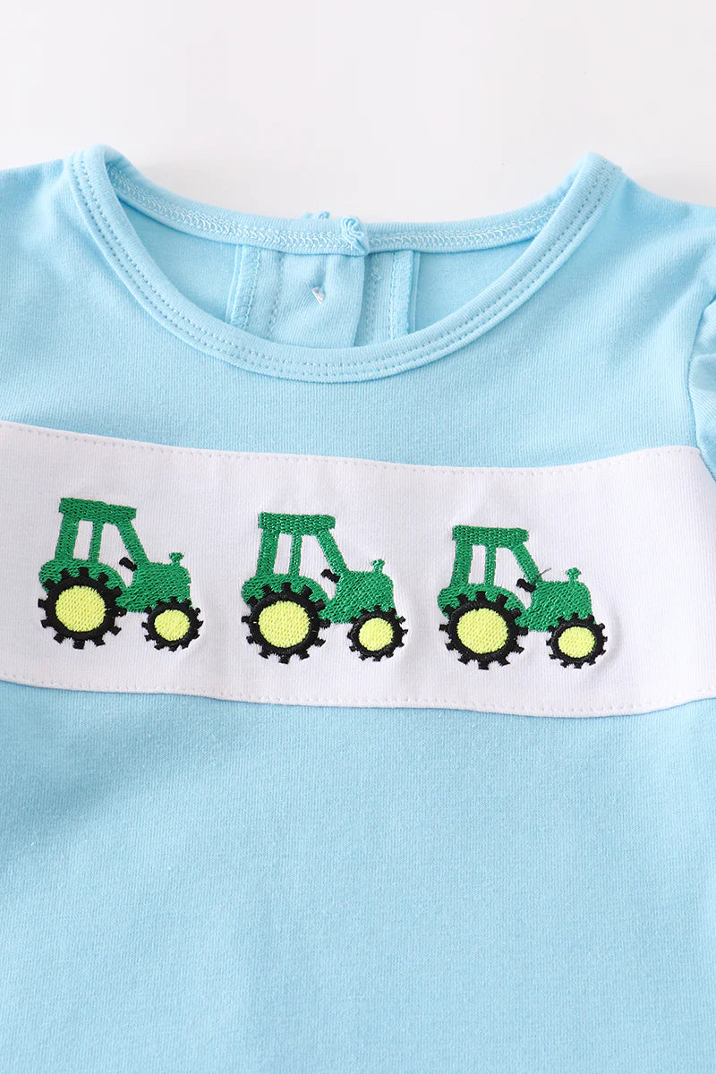 Tractor Embroidery Romper