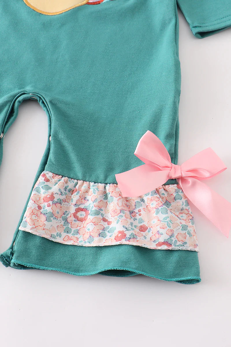 Teal Turkey Applique Romper