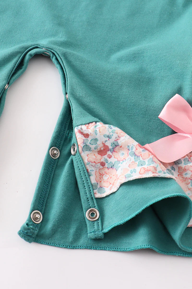 Teal Turkey Applique Romper
