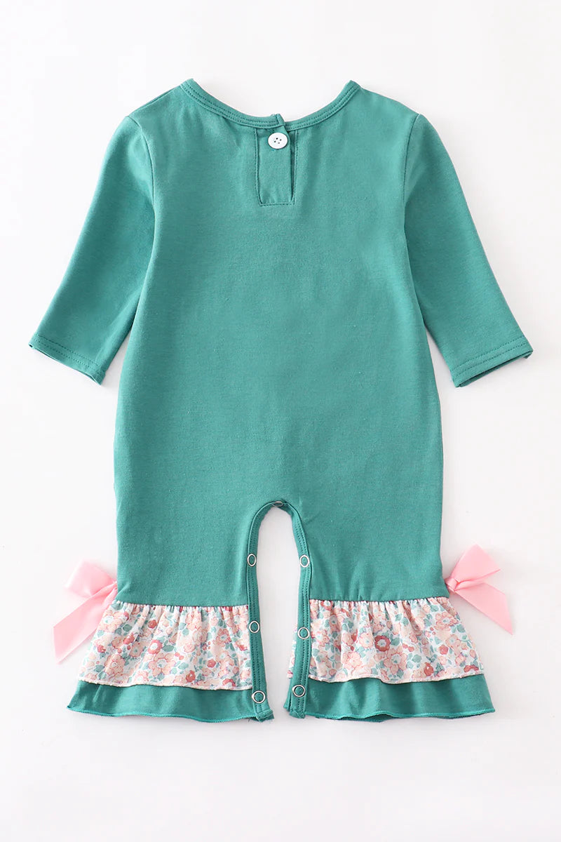 Teal Turkey Applique Romper