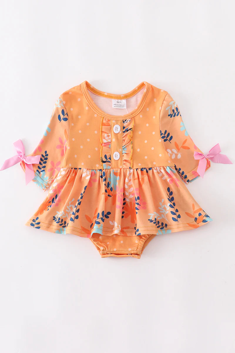 Mustard Botanical Baby Romper