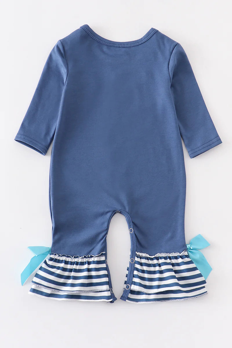 Snowman French Knot Girl Romper