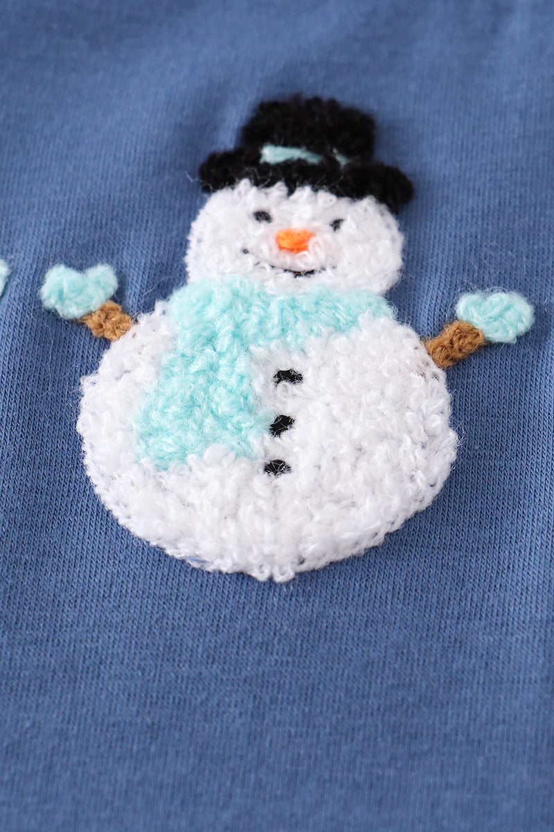 Snowman French Knot Boy Romper