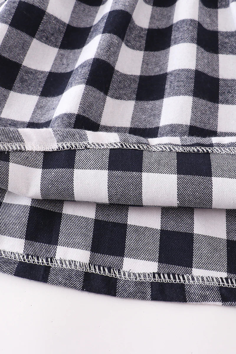 Black Check Ruffle Dress