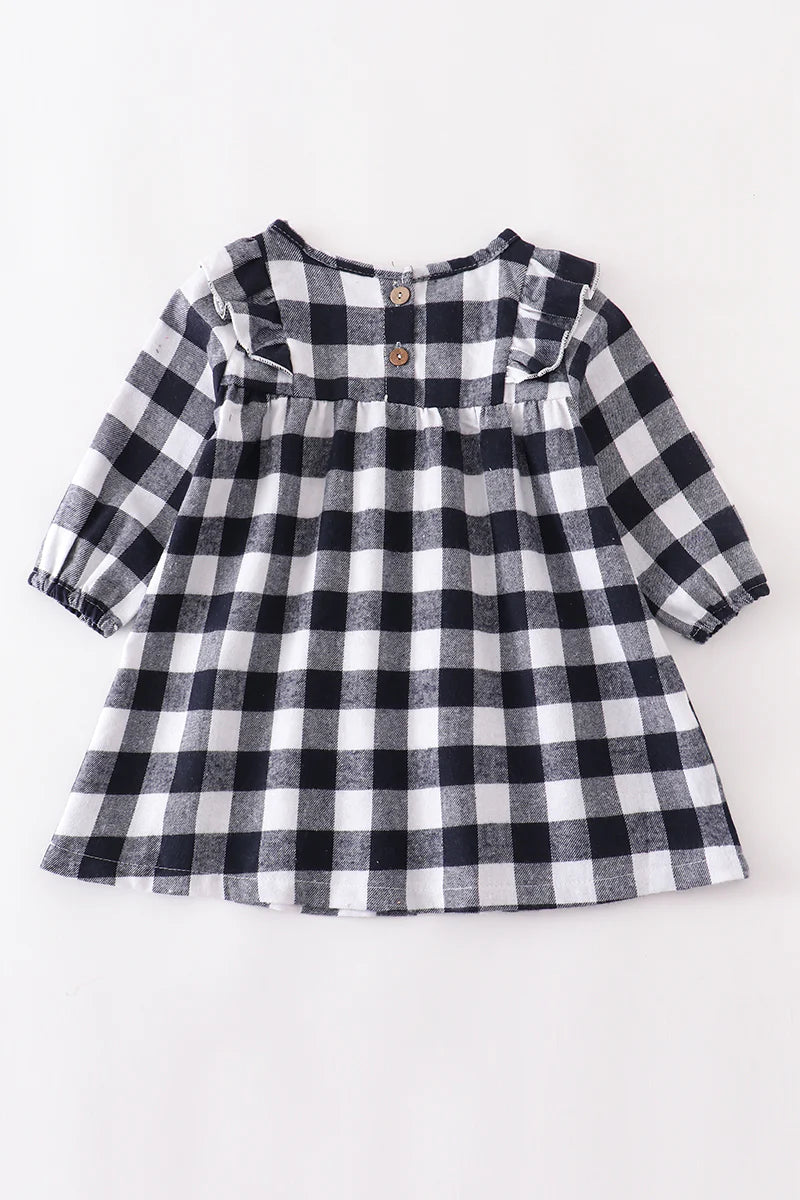 Black Check Ruffle Dress