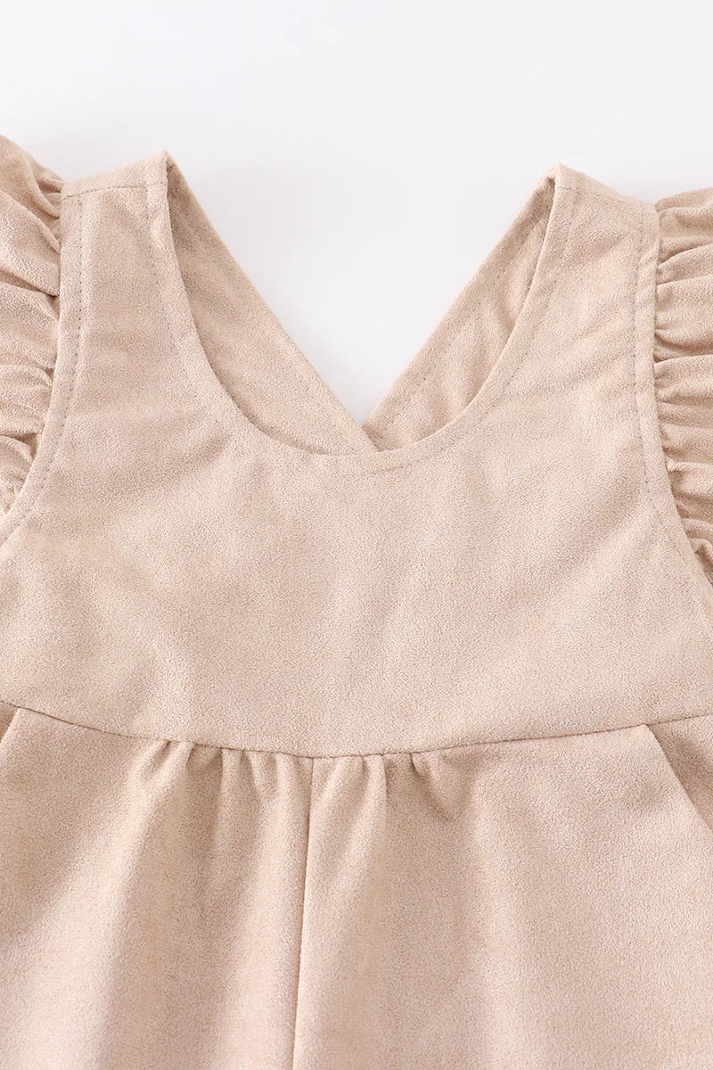 Beige Ruffle Girl Romper