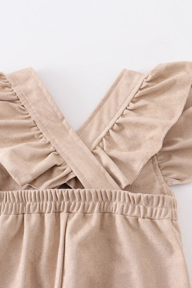 Beige Ruffle Girl Romper