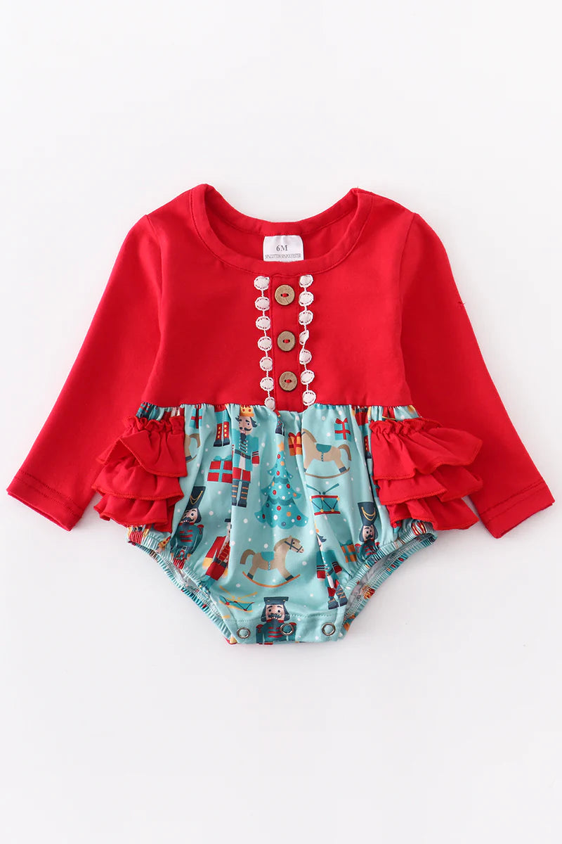 Christmas Nutcracker Ruffle Romper