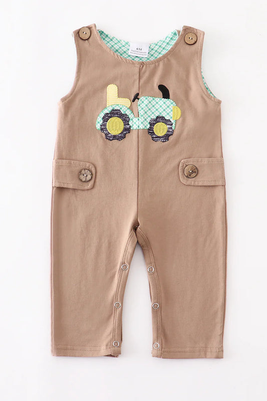 Khaki Tractor Applique JonJon