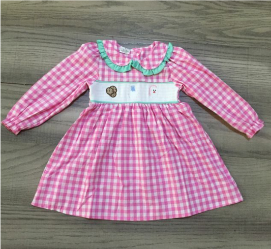 Santa's Milk and Cookies Smocked Dress