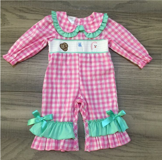 Santa's Milk and Cookies Smocked Romper