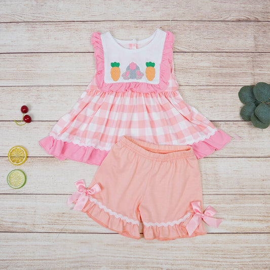 Girls Bunny Tail Shorts Set