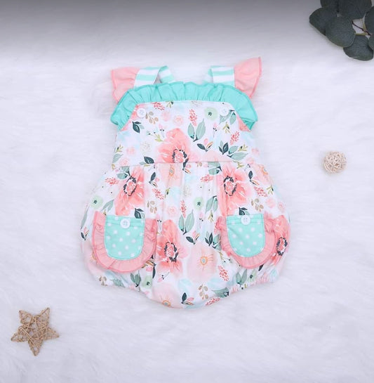 Girls Spring Floral Romper